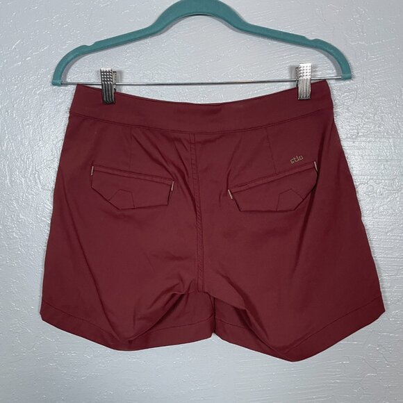 Stio Women 4 Maroon Red Coburn Shorts Stretch Quick Dry Granola Girl Crunchy - Picture 3 of 6